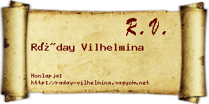Ráday Vilhelmina névjegykártya